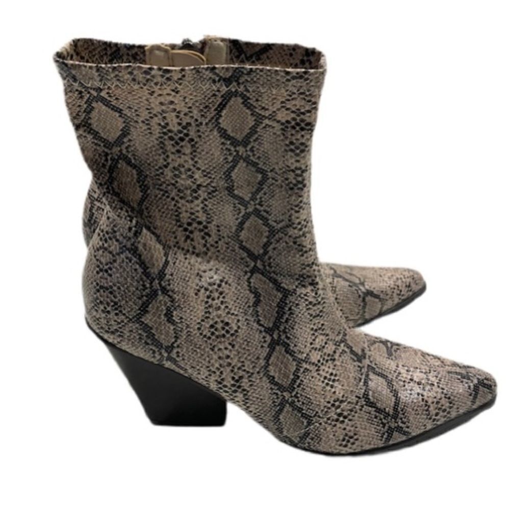 Cape Robbin Kelsey Faux Snakeskin Ankle Boots